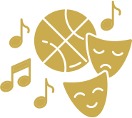 art mask, music, and sports icon