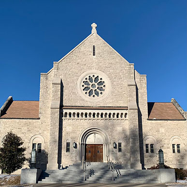 Front of the church building